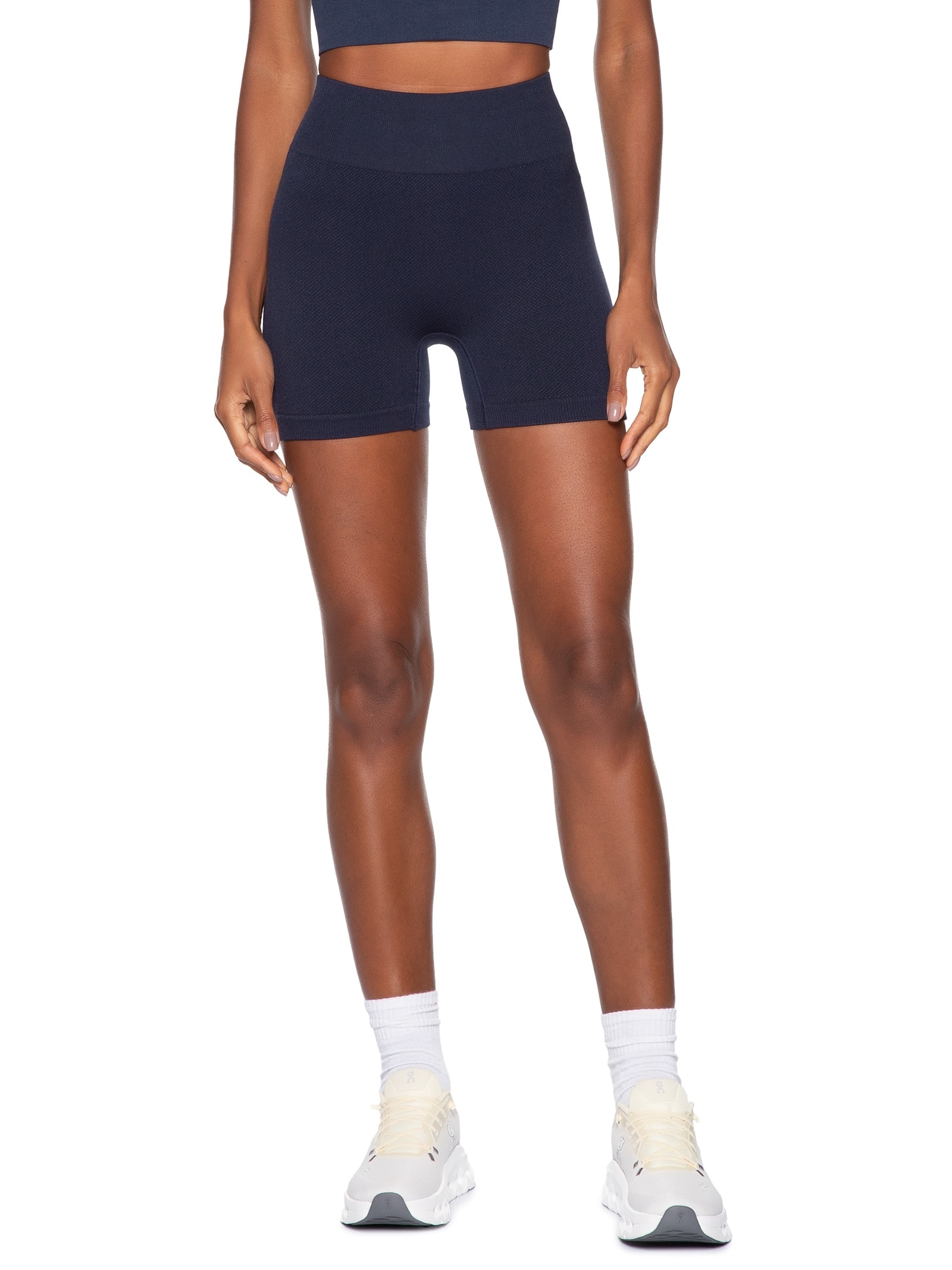 Short Feminino Fitness Texturizado Azul Basiq