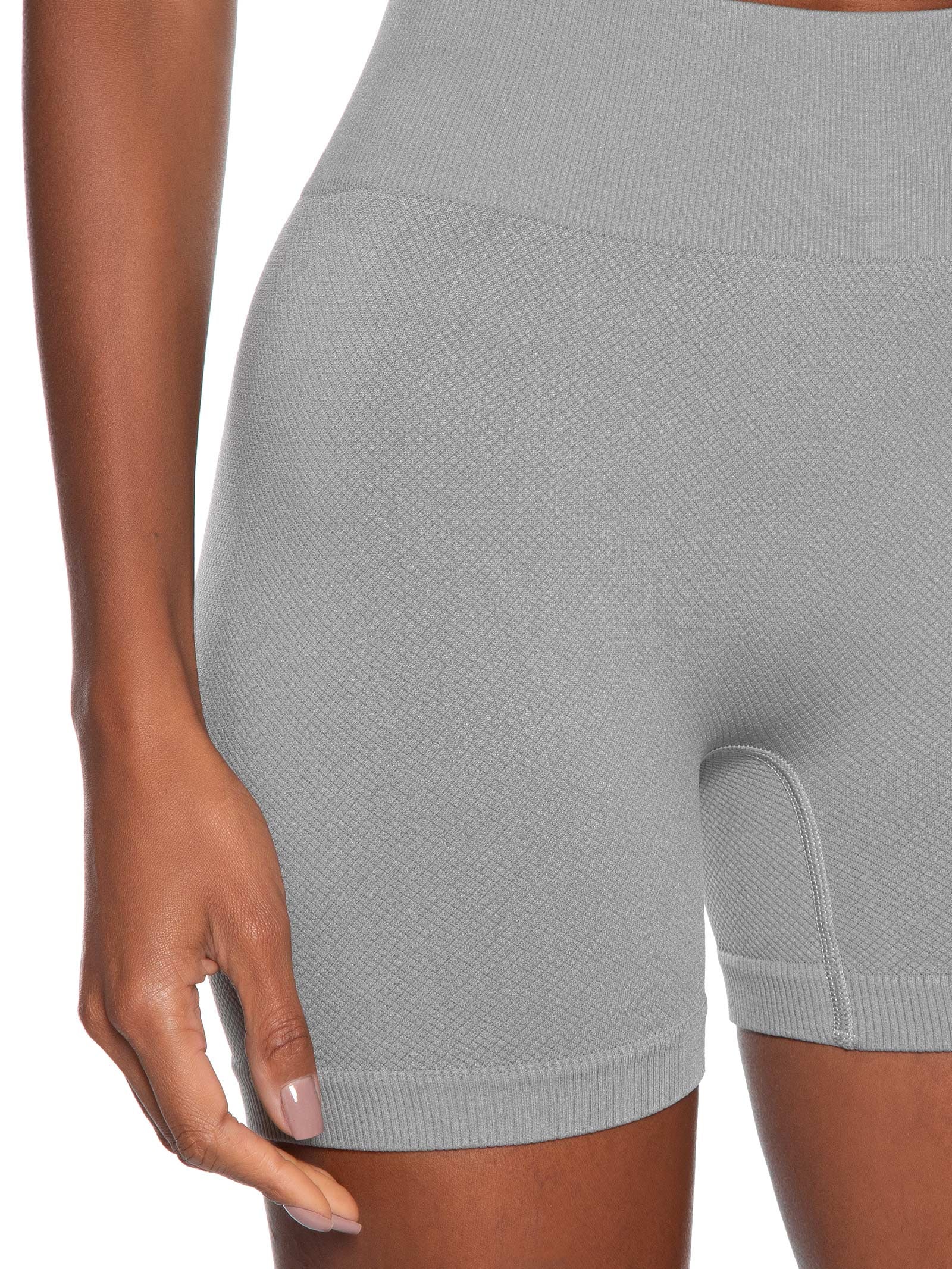 Short Feminino Fitness Texturizado Cinza Basiq