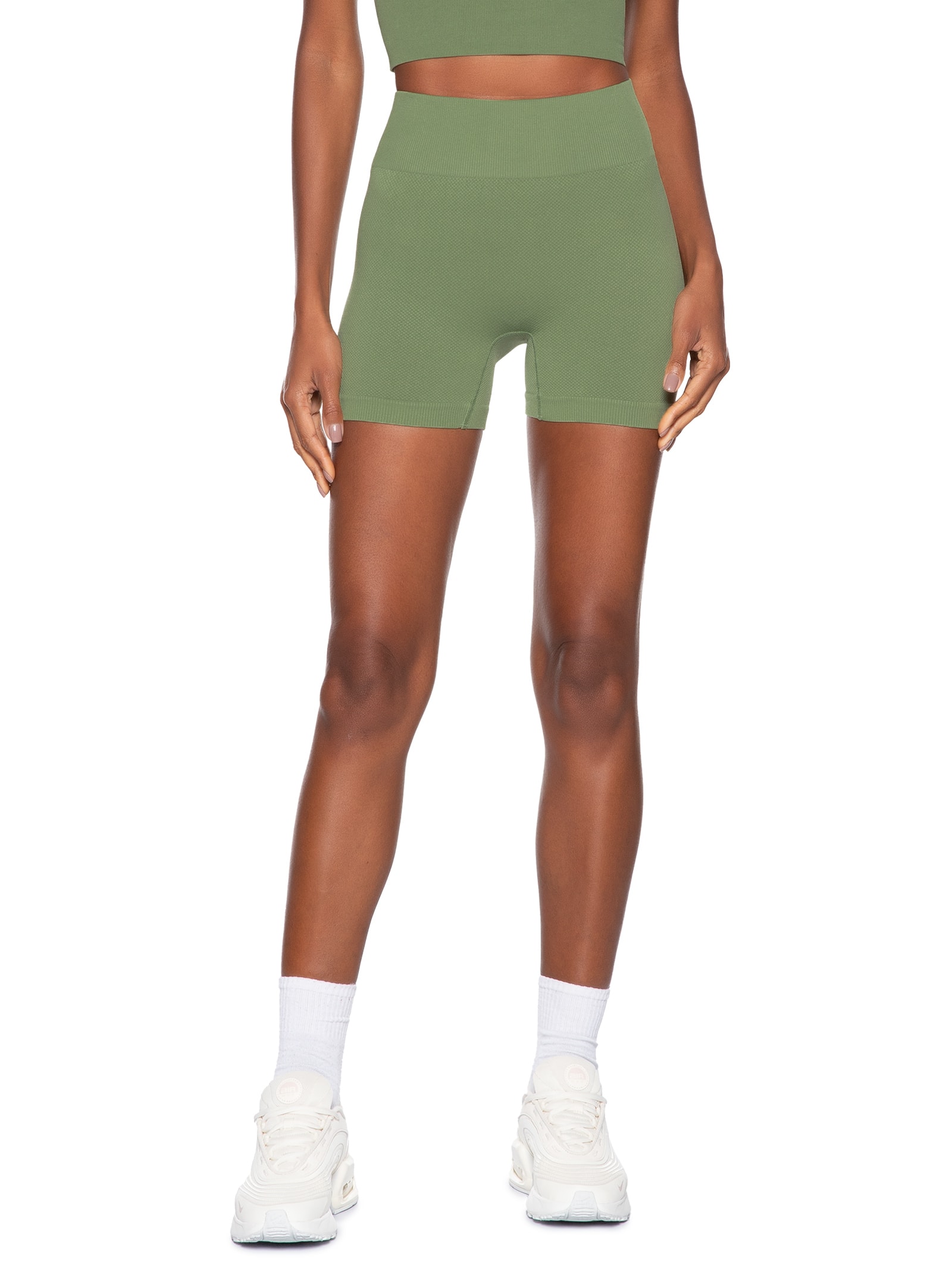 Short Feminino Fitness Texturizado Verde Basiq