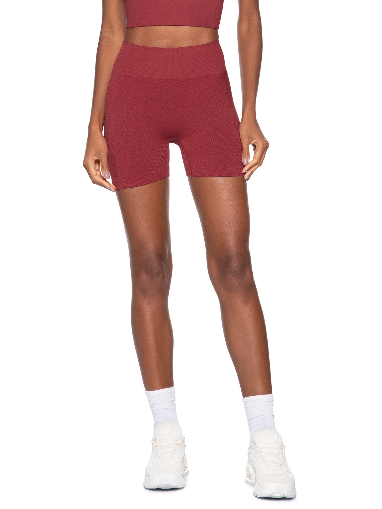 Short Feminino Fitness Texturizado Vermelho Basiq
