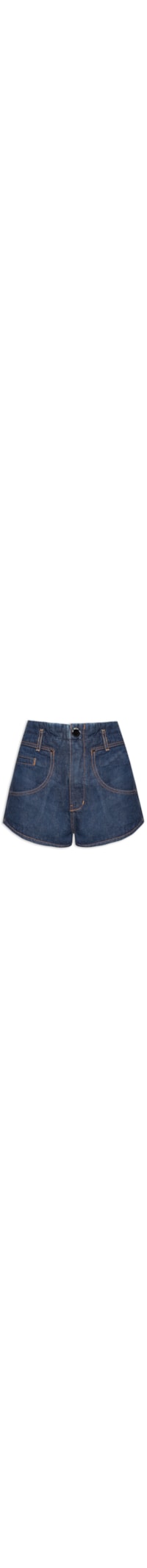 Short Feminino Frente Raw Denim - Azul