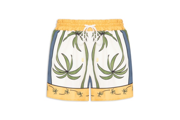Short Feminino Gráfico Tropical - Amarelo