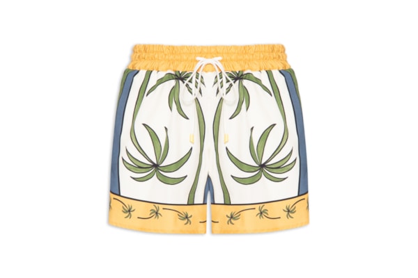 Short Feminino Gráfico Tropical - Amarelo