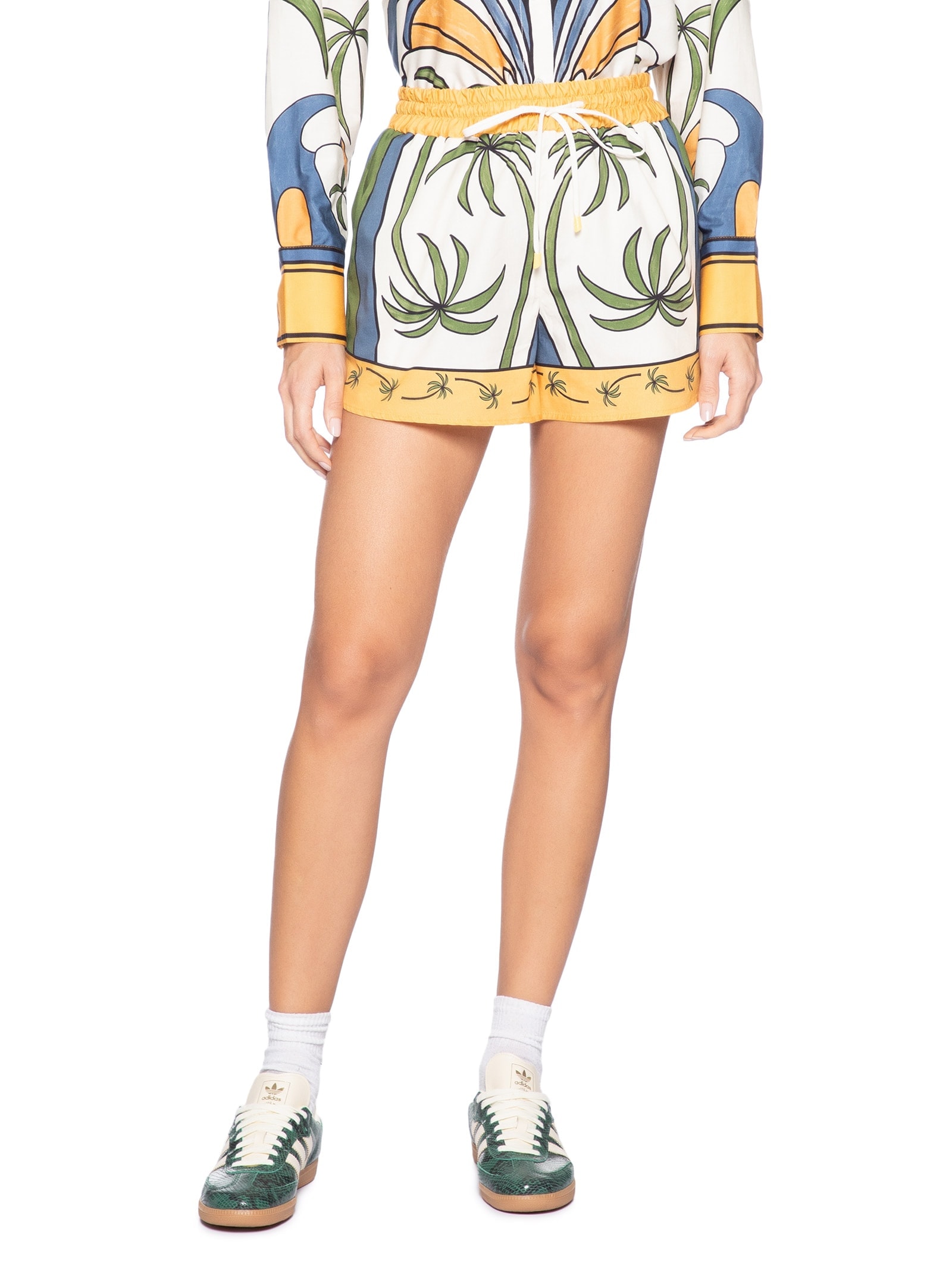 Short Feminino Gráfico Tropical Amarelo Farm