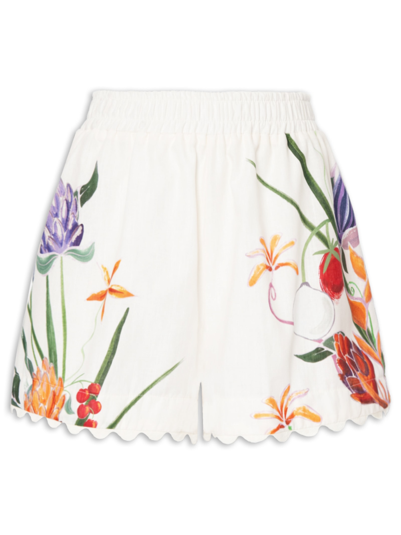 Short Feminino Horta Tropical Off White Farm