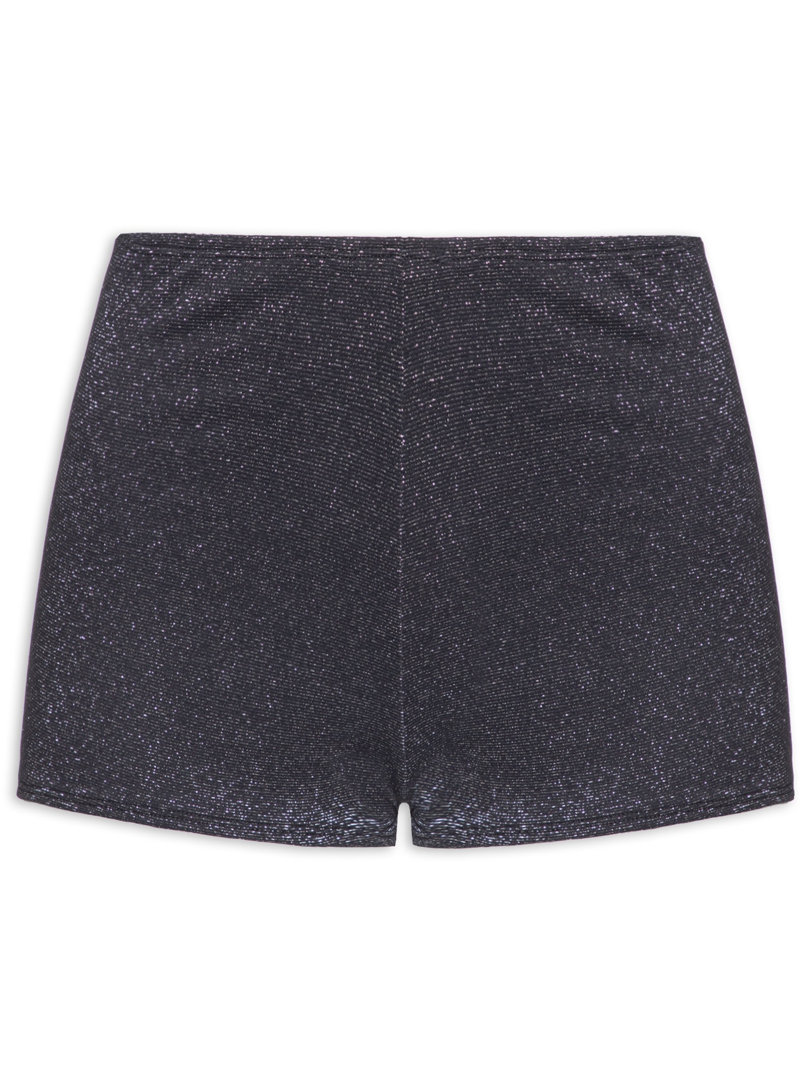 Short Feminino Hot Brilho Preto Carnavália