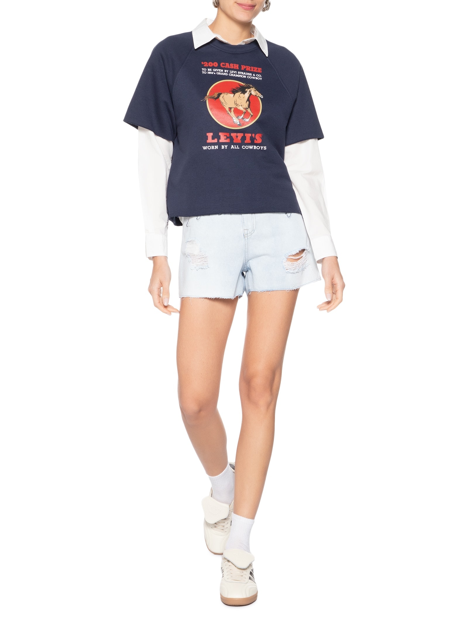 Short Feminino Hot Pant BI6019 Azul Tommy Jeans