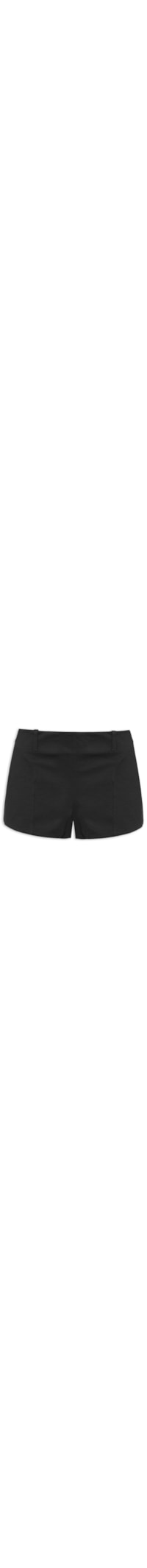 Short Feminino Hot Pant Cintura Média De Malha - Preto
