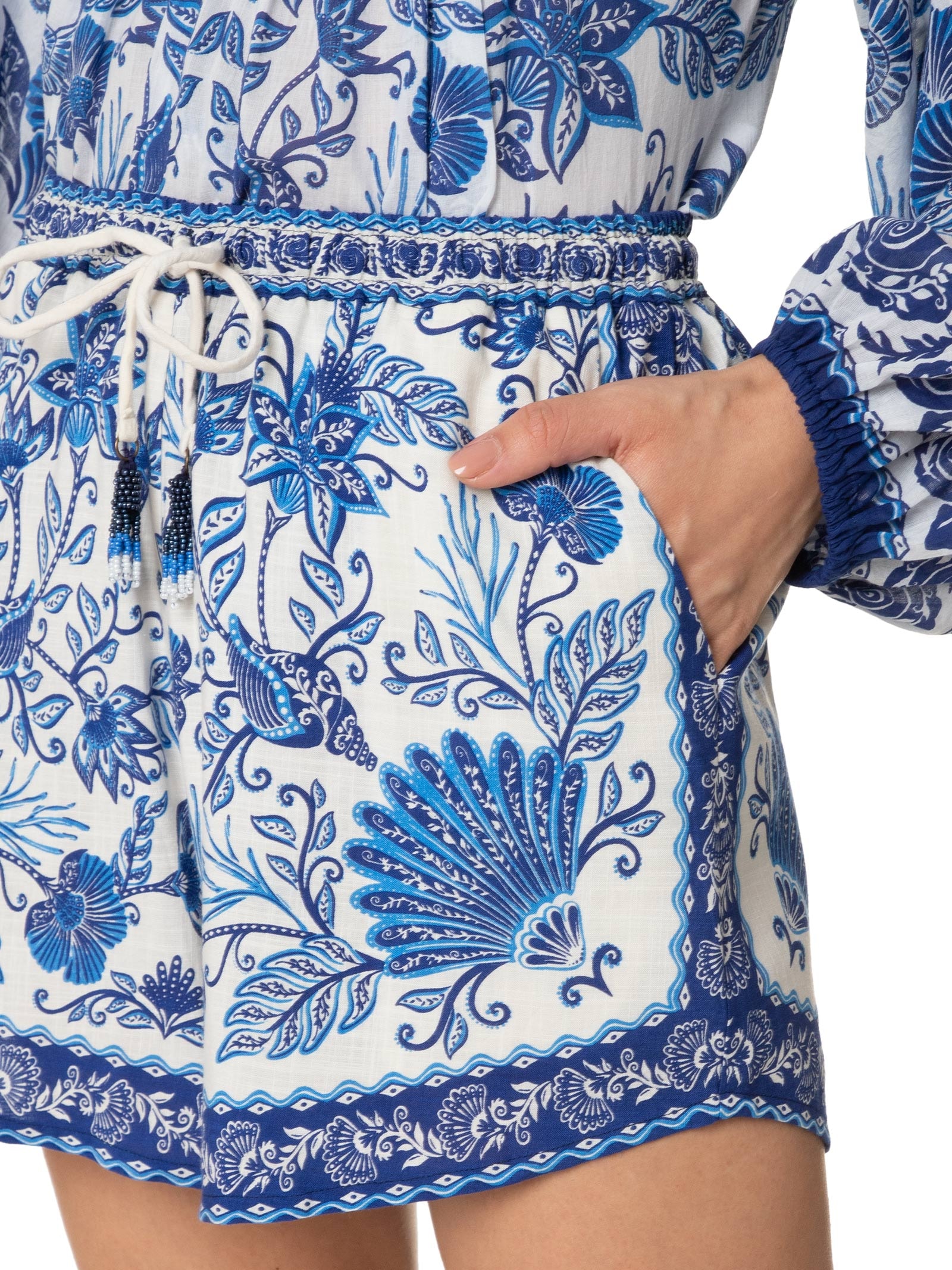 Short Feminino Jardim De Concha Azul Farm