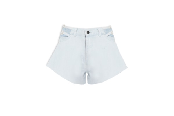 Short Feminino Jeans Abertura Cós - Azul
