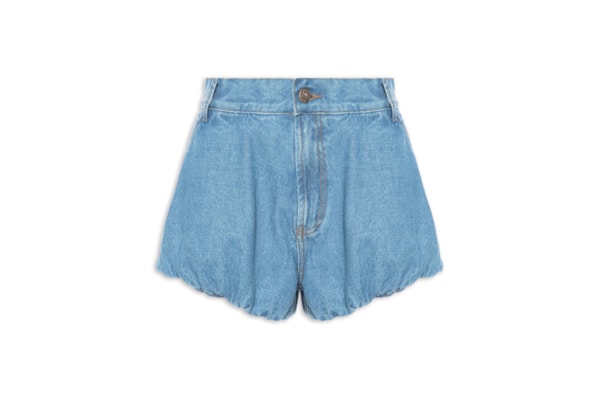 Short Feminino Jeans Balonê - Azul