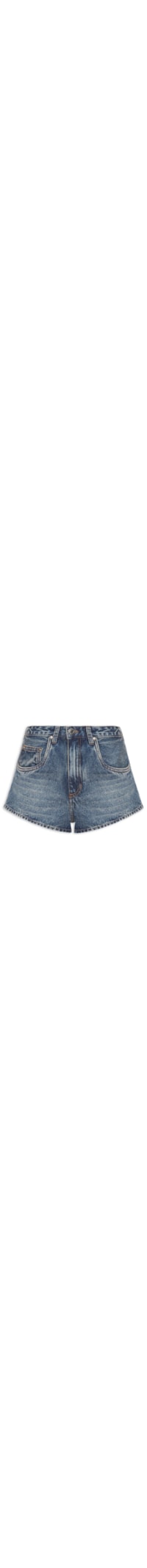 Short Feminino Jeans Bandagem - Azul