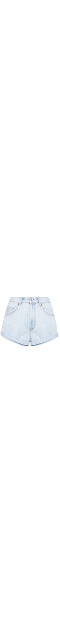 Short Feminino Jeans Barra Dobrada - Azul