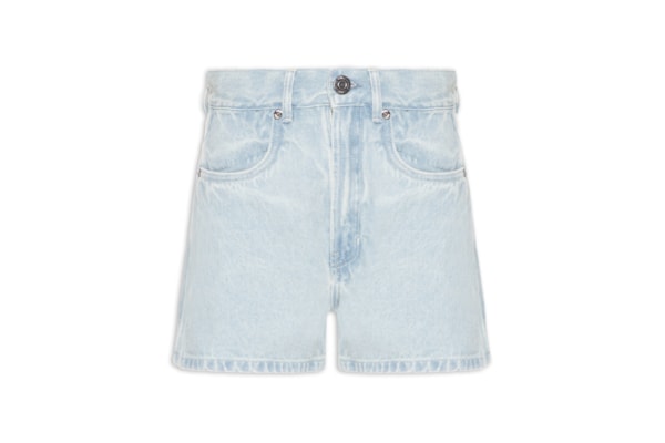 Short Feminino Jeans Basic Recorte Lateral - Azul