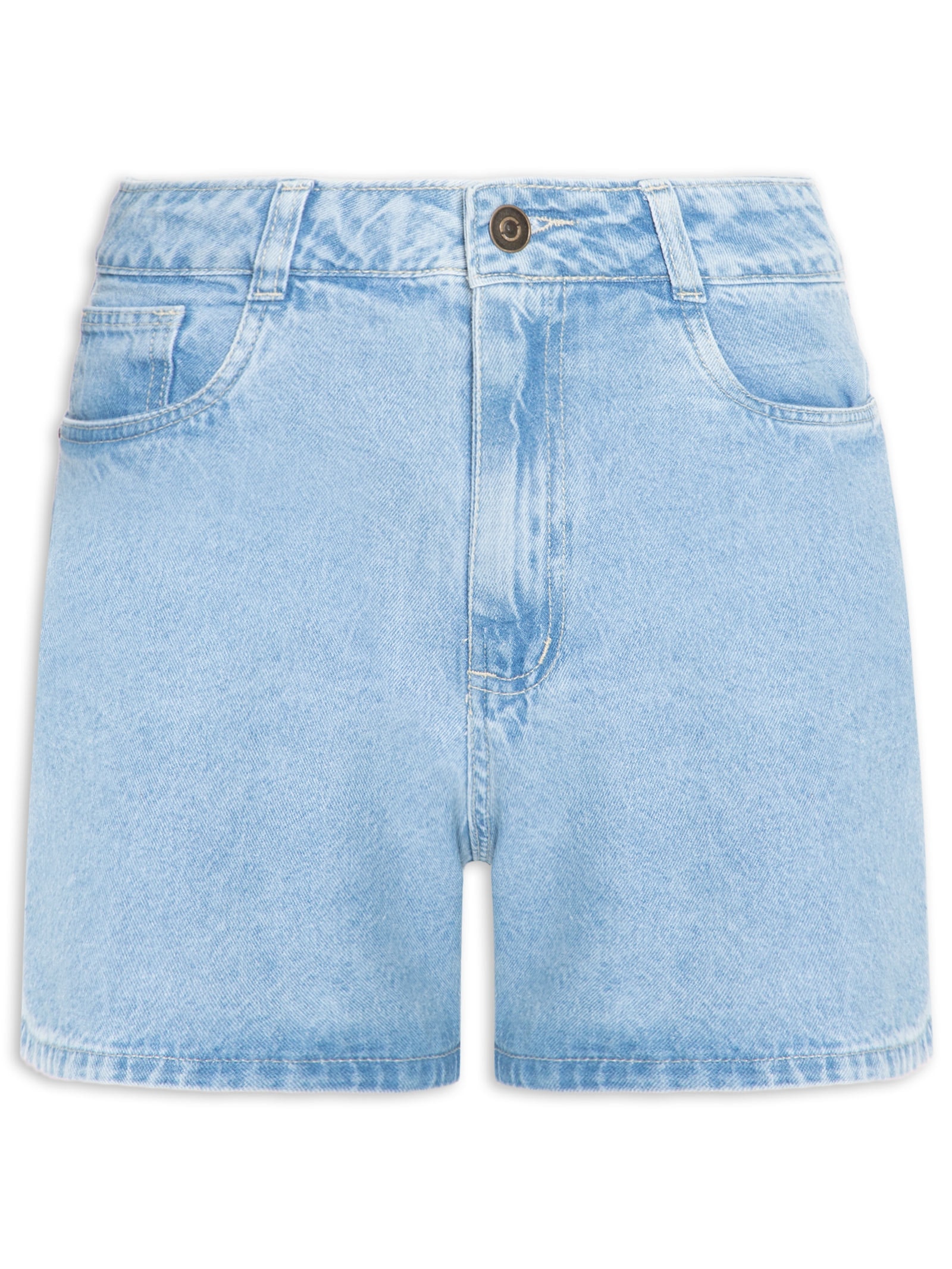 Short Feminino Jeans Básico Azul Basiq