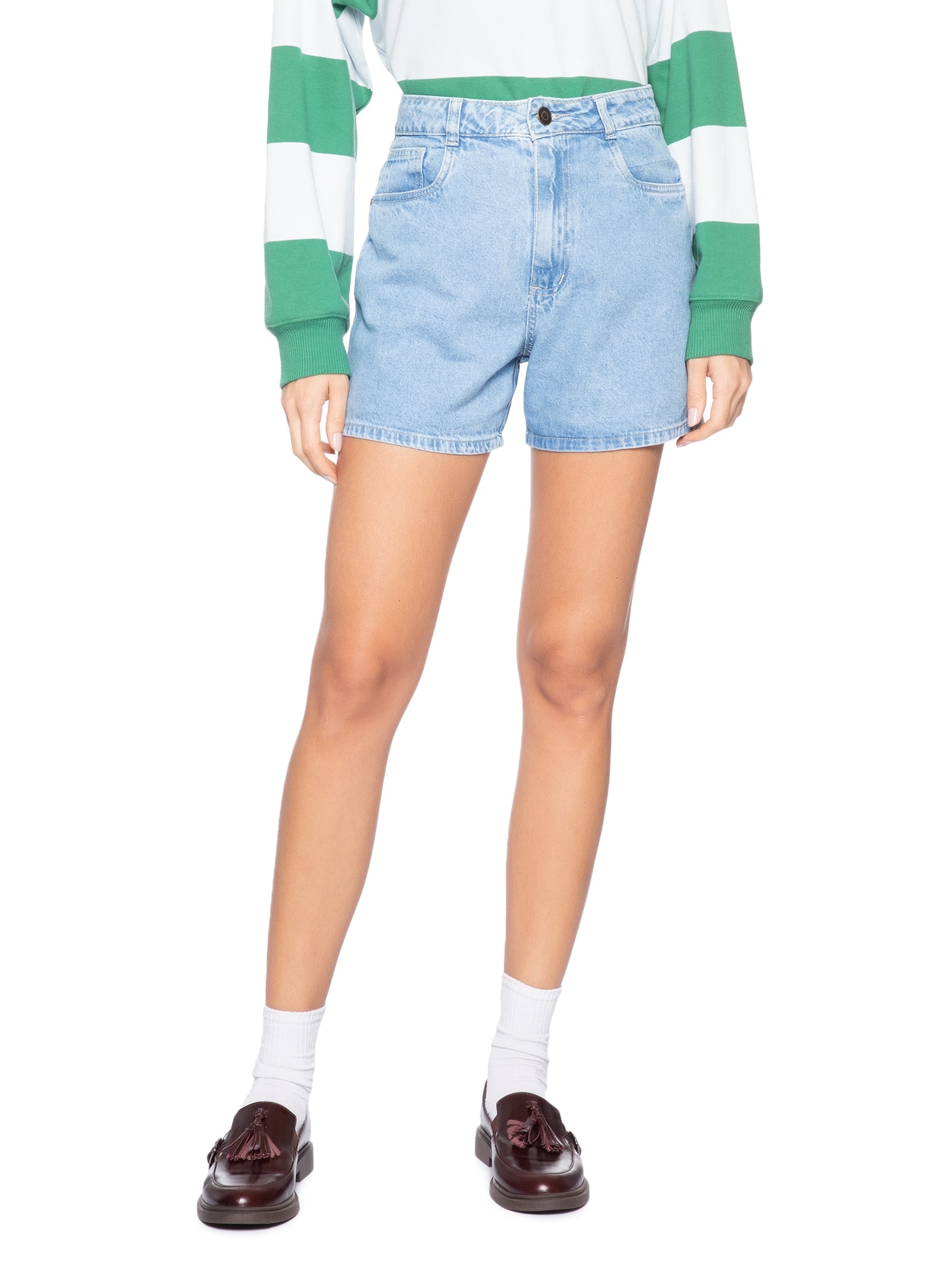 Short Feminino Jeans Básico Azul Basiq