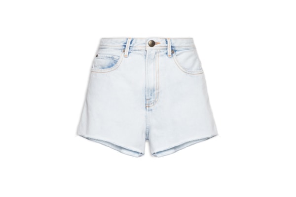 Short Feminino Jeans Básico Cintura Alta - Azul
