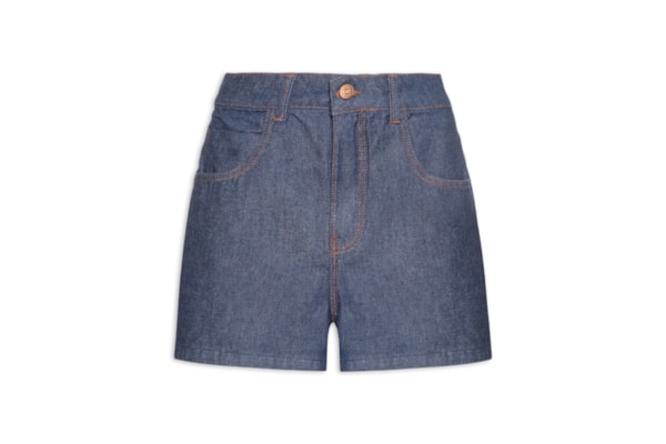 Short Feminino Jeans Básico Escuro - Azul