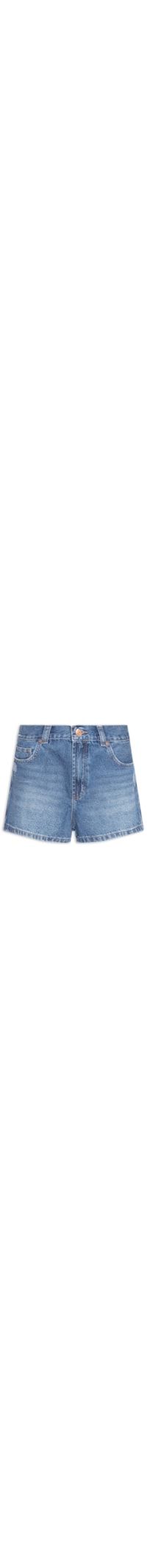 Short Feminino Jeans Bolsos Esmirilhados - Azul