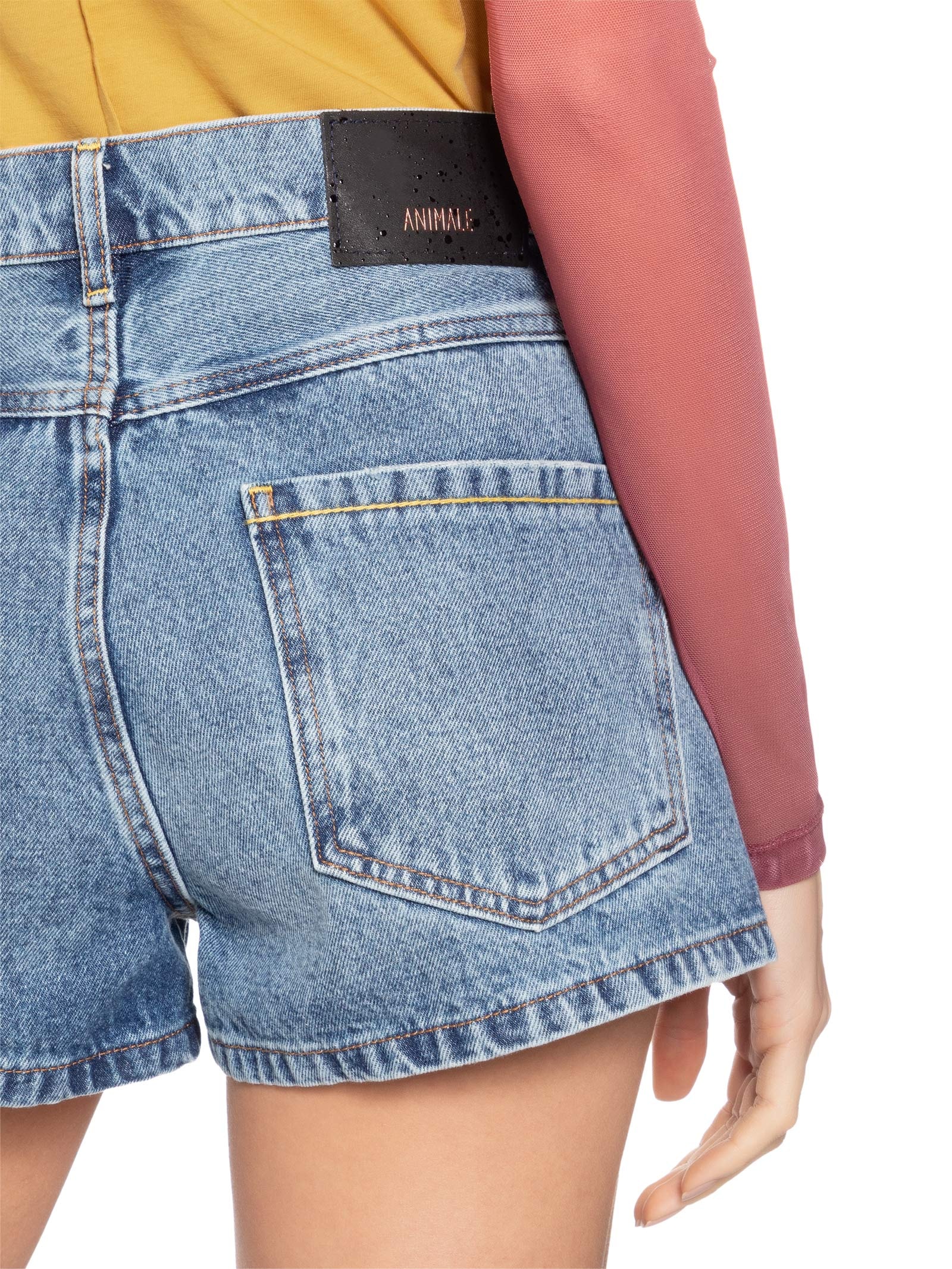 Short Feminino Jeans Box Azul Animale