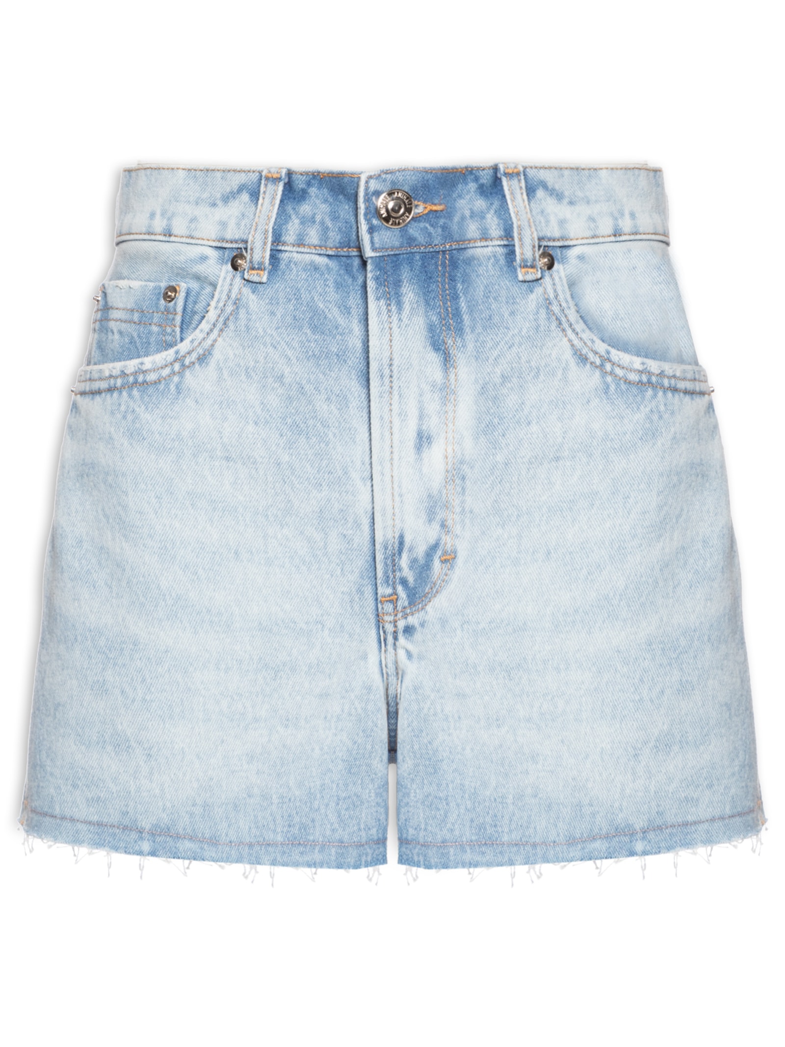 Short Feminino Jeans Box Barra Fio Azul Animale