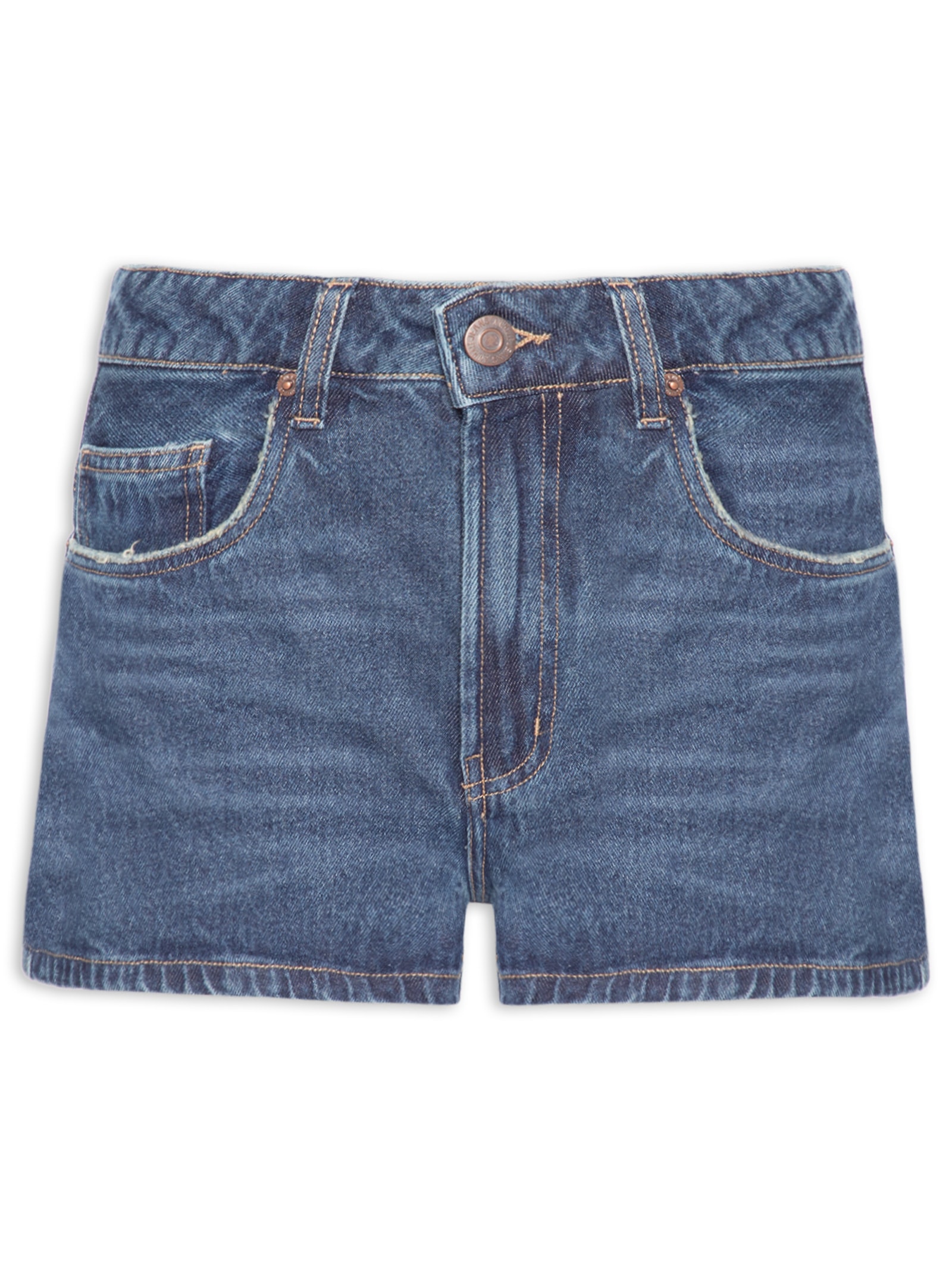Short Feminino Jeans Box Cintura Média New Basic Azul Animale Jeans