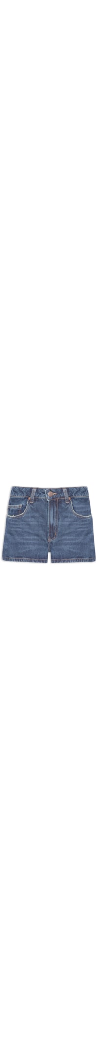 Short Feminino Jeans Box Cintura Média New Basic - Azul