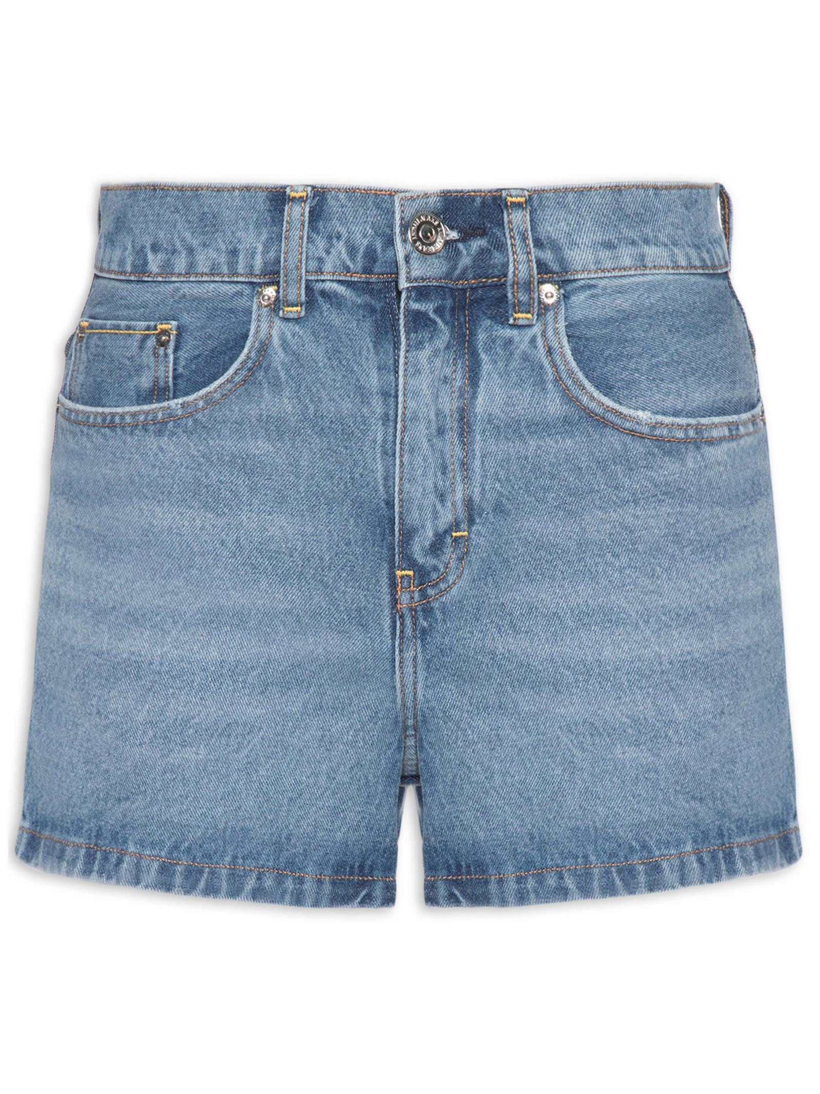 Short Feminino Jeans Box Detalhe Costura Azul Animale Jeans