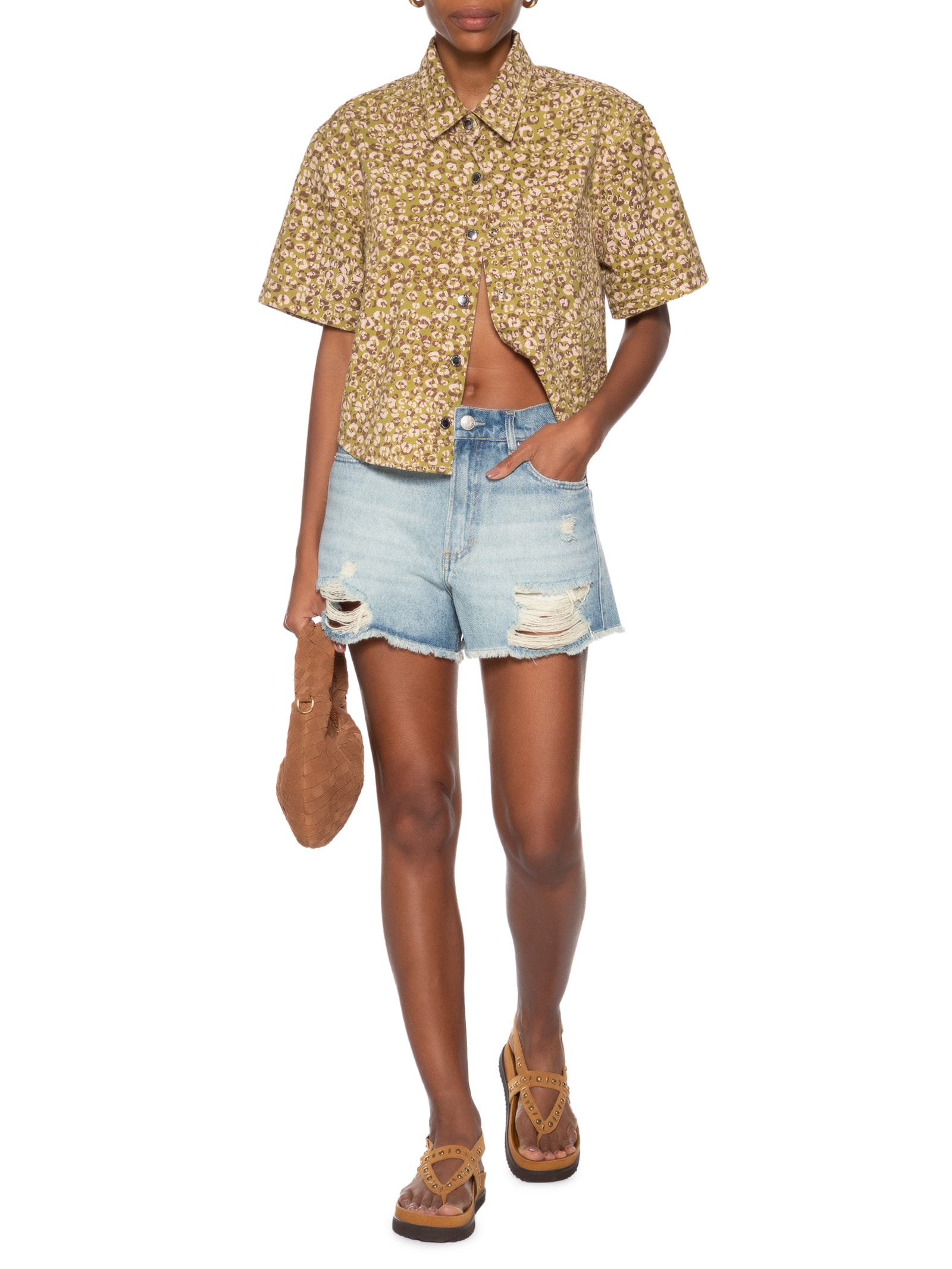 Short Feminino Jeans Box Médio Azul Animale Jeans