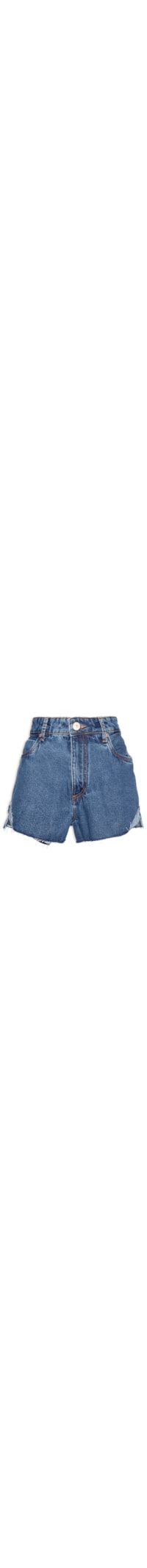 Short Feminino Jeans Box Recorte Costas - Azul