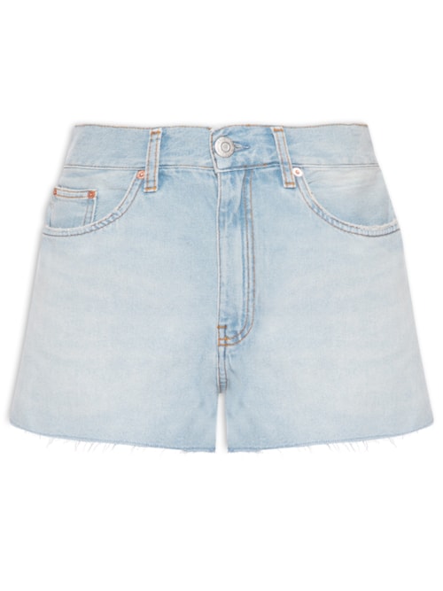 Short Feminino Jeans Boy Barra A Fio New Basic - Azul