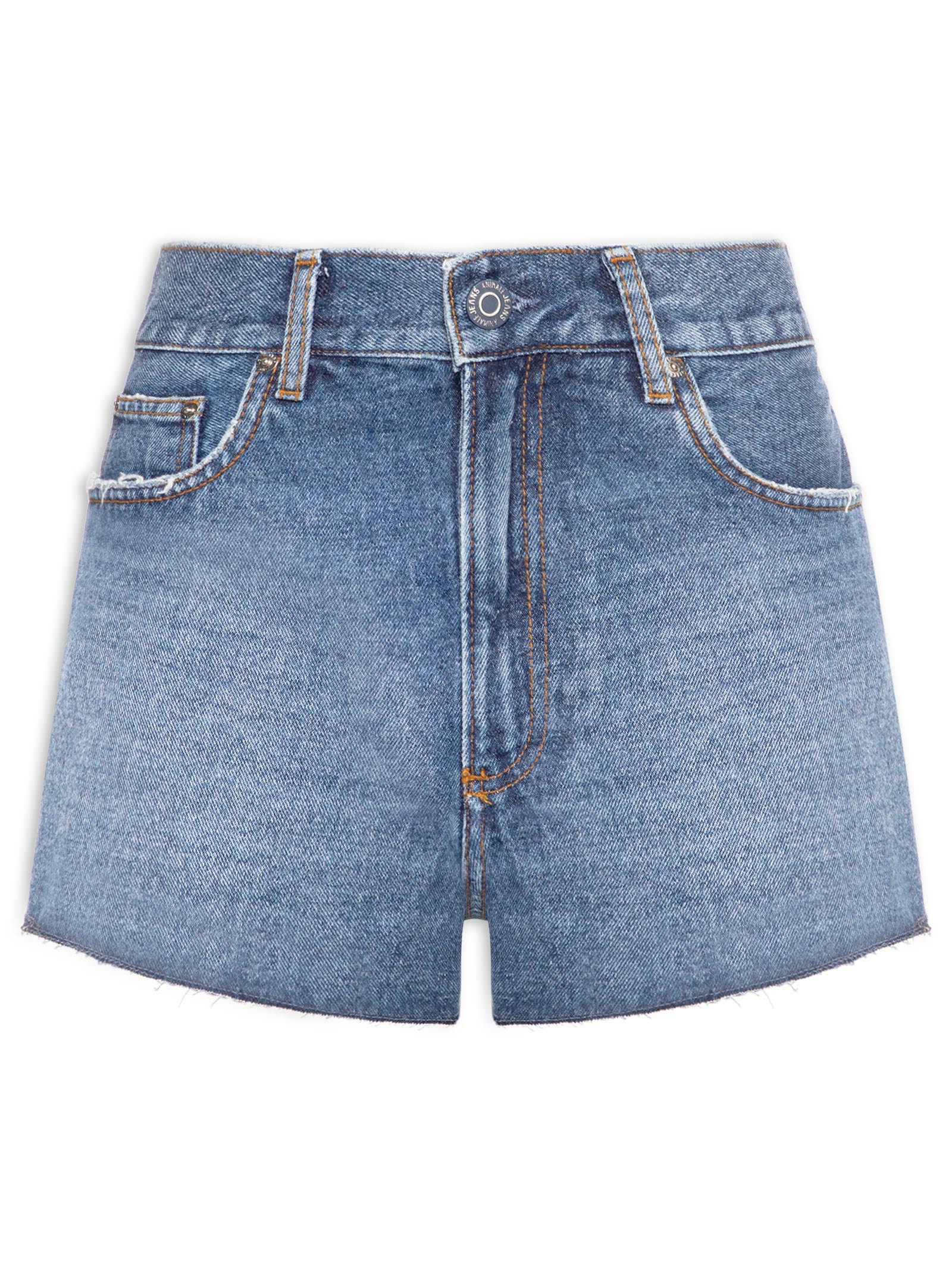 Short Feminino Jeans Boy Barra Fio New Basic Azul Animale Jeans