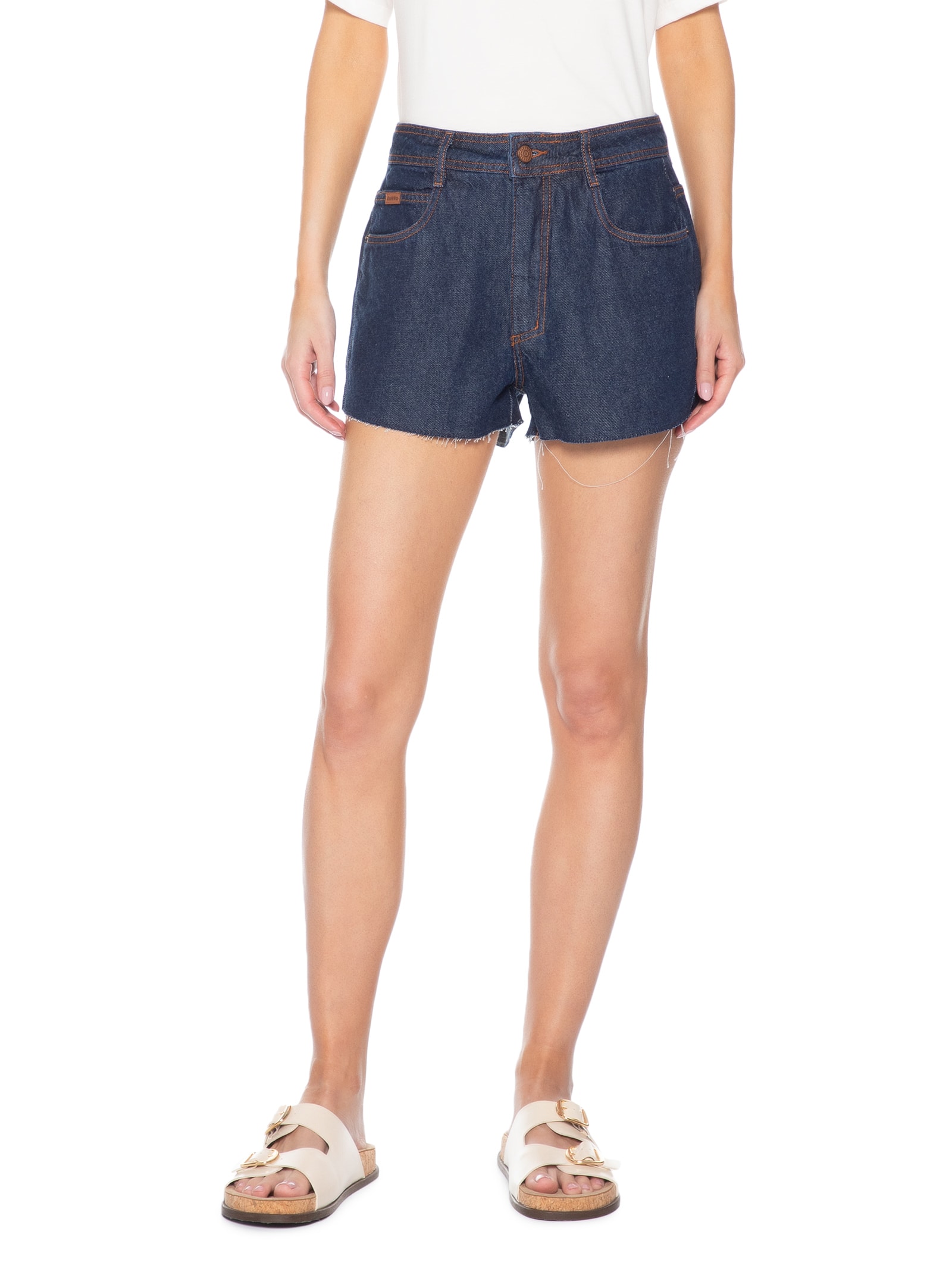 Short Feminino Jeans Boyfriend Dark Azul Dress To