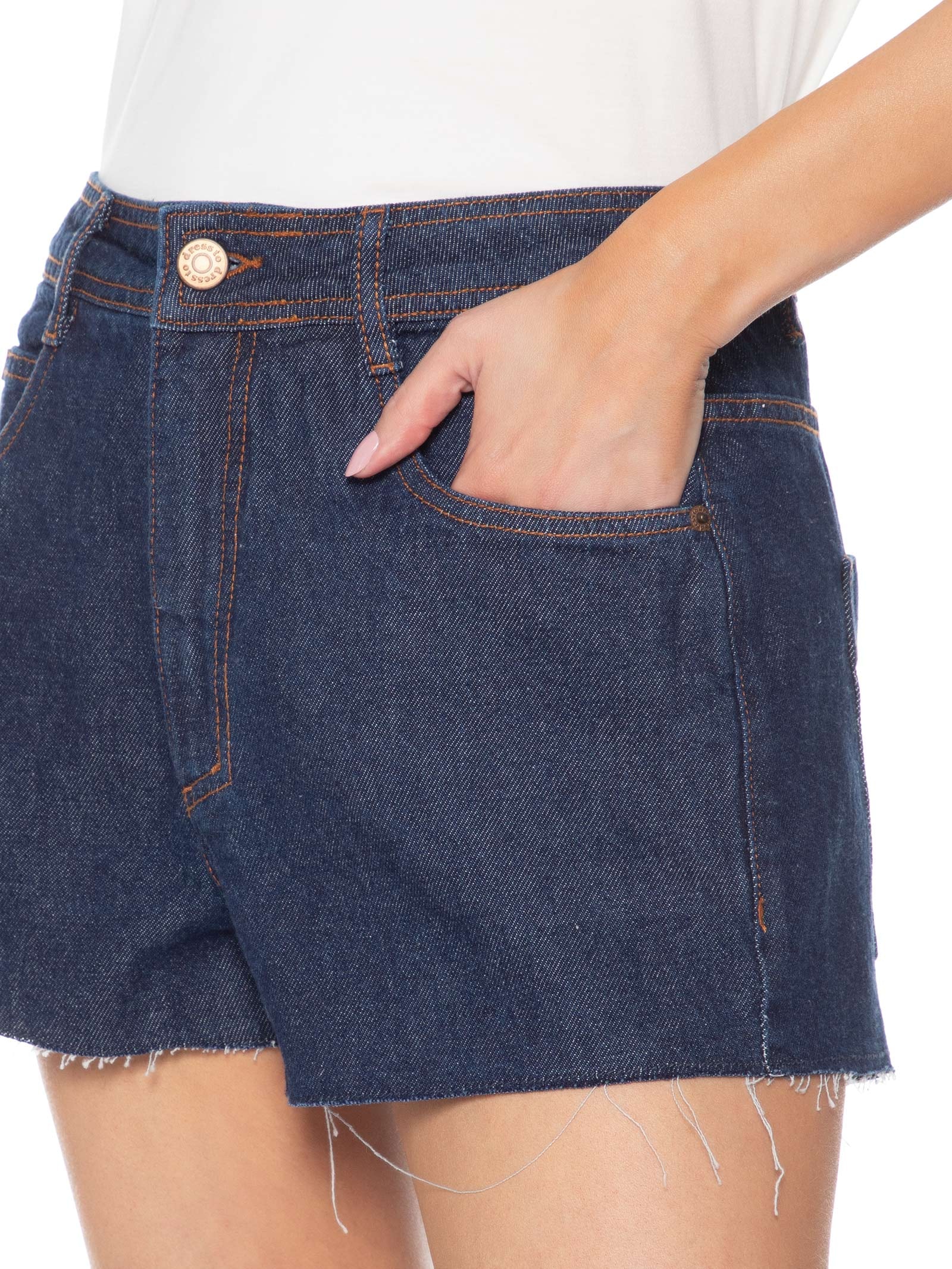 Short Feminino Jeans Boyfriend Dark Azul Dress To