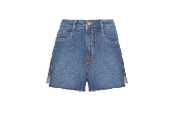 Short Feminino Jeans Boyfriend Dark Fenda - Azul