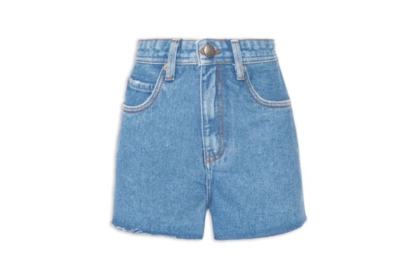 Short Feminino Jeans Cintura Alta – Azul