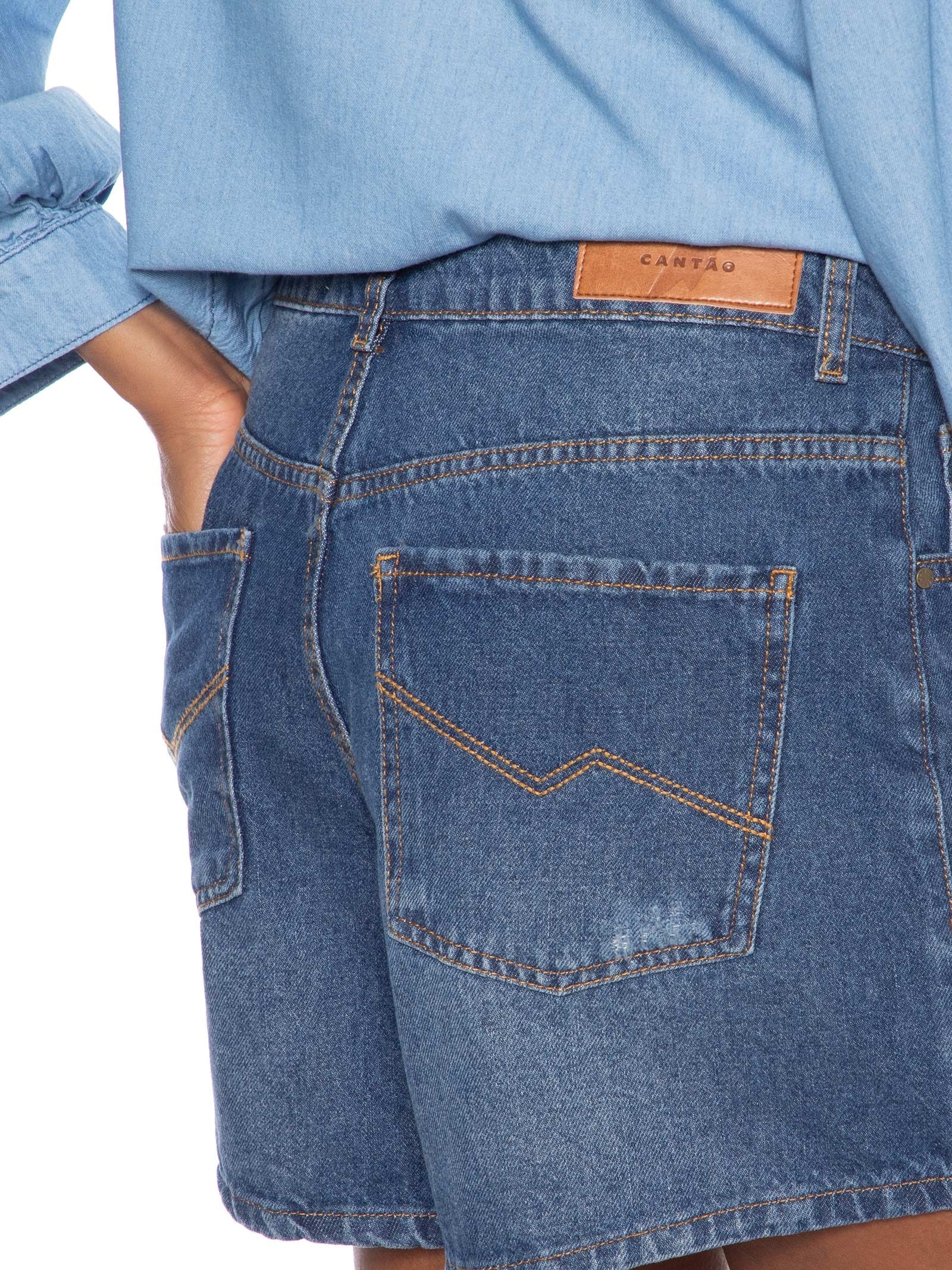 Short Feminino Jeans Classic Azul Cantão