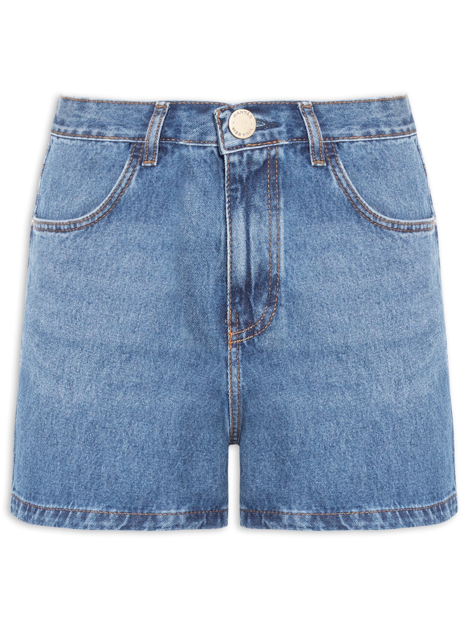 Short Feminino Jeans Clássicos Azul Cantão