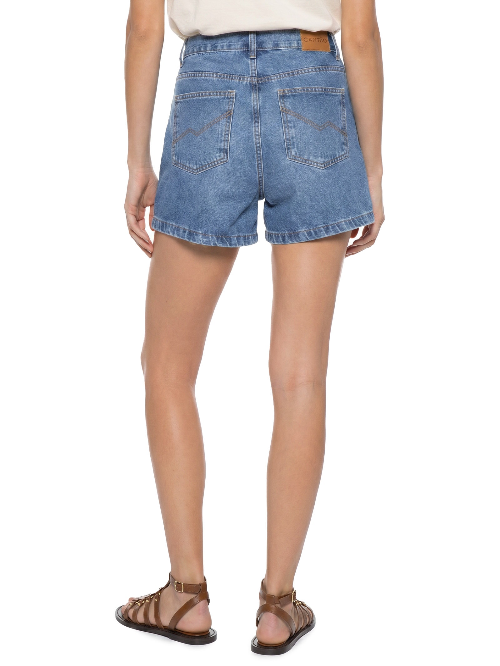 Short Feminino Jeans Clássicos Azul Cantão