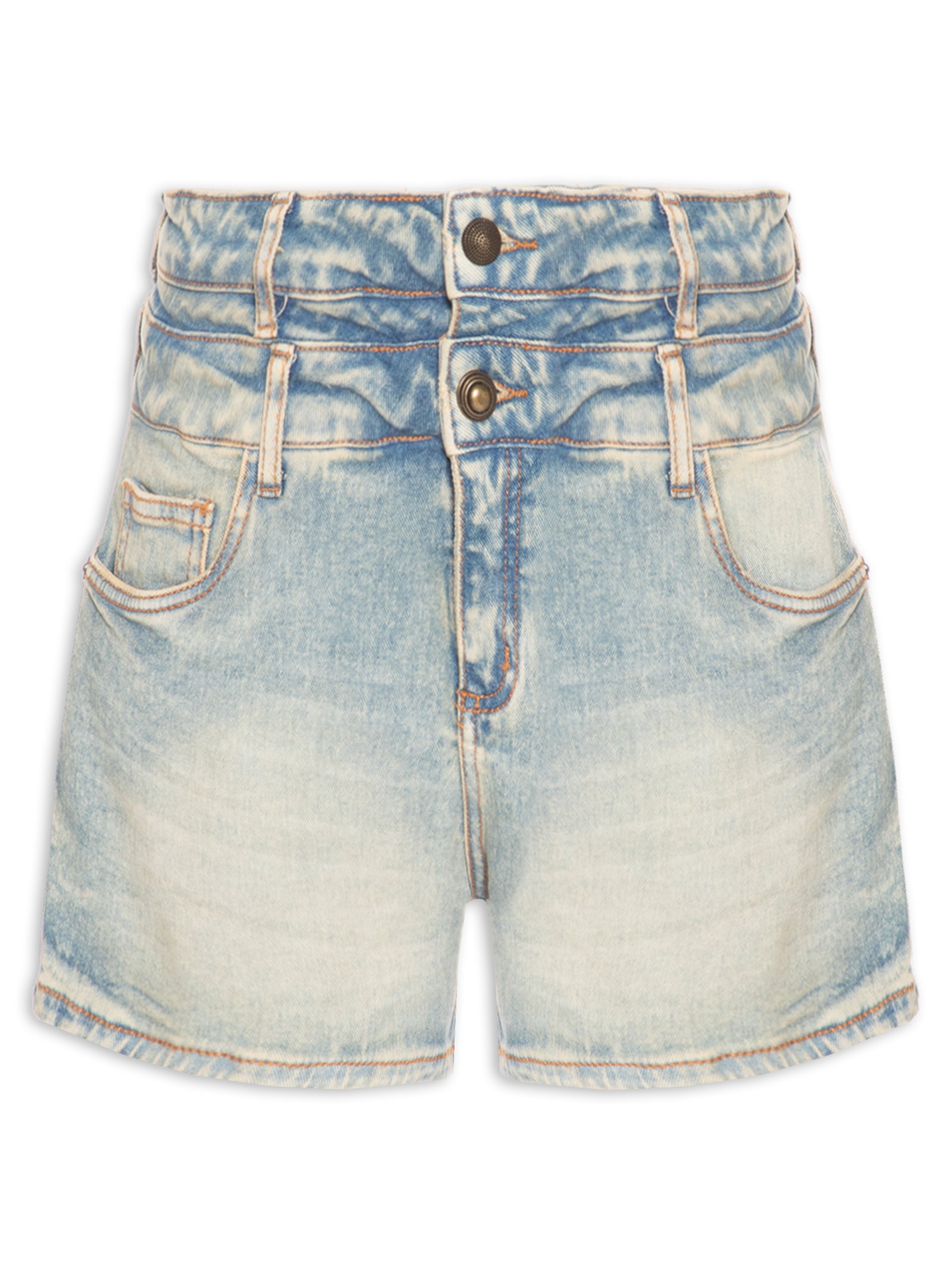 Short Feminino Jeans Comfort Cintura Alta Azul Lança Perfume