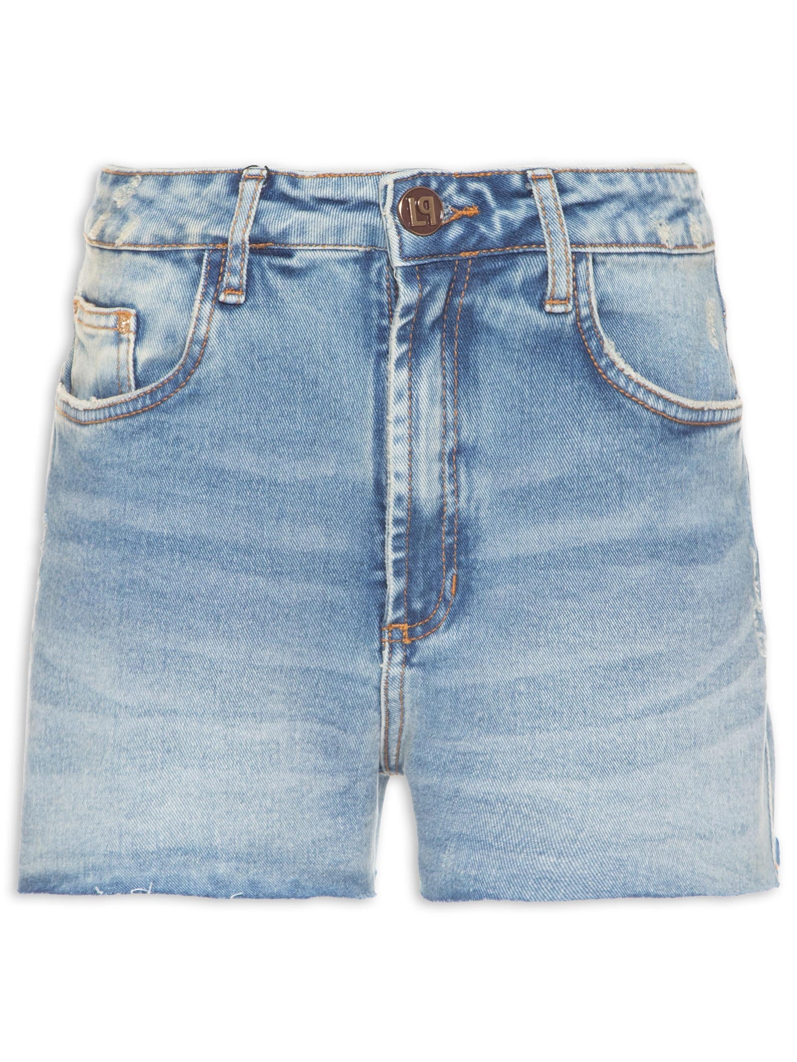 Short Feminino Jeans Comfort Super High Azul Lança Perfume