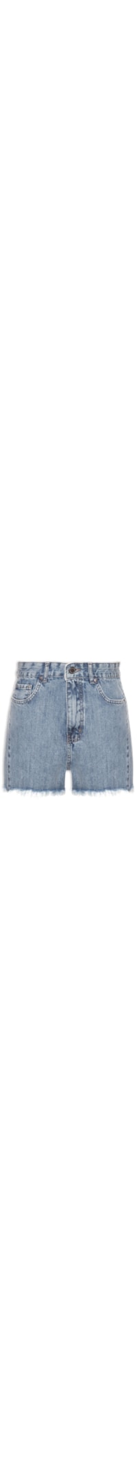 Short Feminino Jeans Costura Deslocada Bordado - Azul