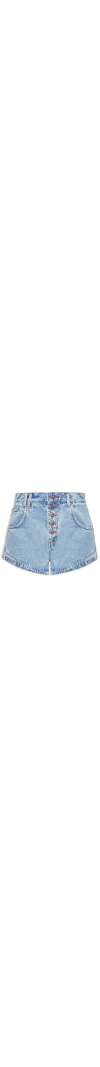 Short Feminino Jeans Degrau Botões - Azul
