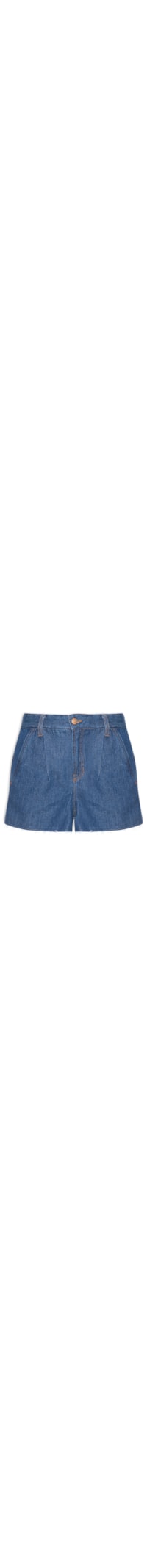 Short Feminino Jeans Detalhe Prega - Azul