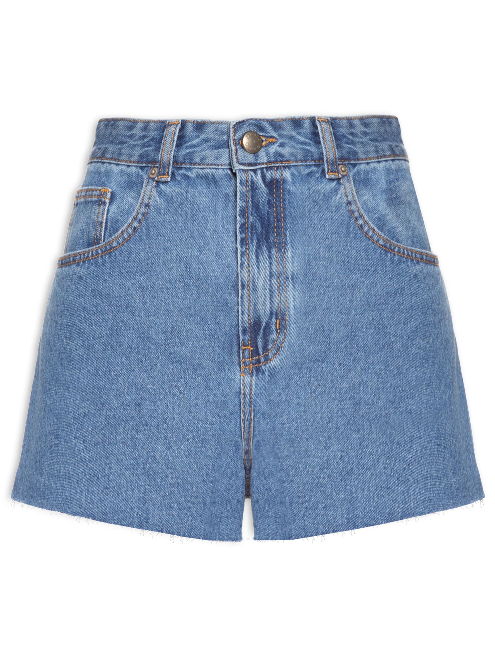 Short Feminino Jeans Evasê Azul Farm