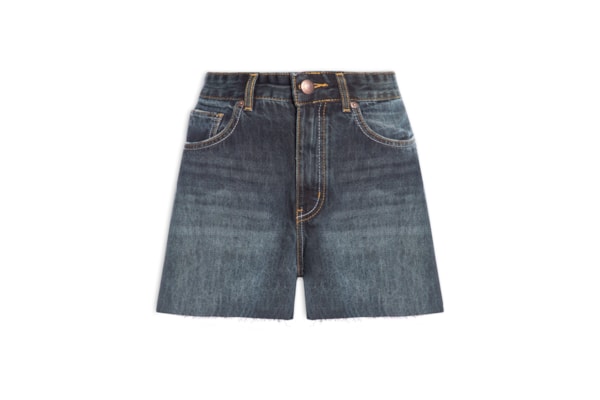 Short Feminino Jeans Evasê - Azul