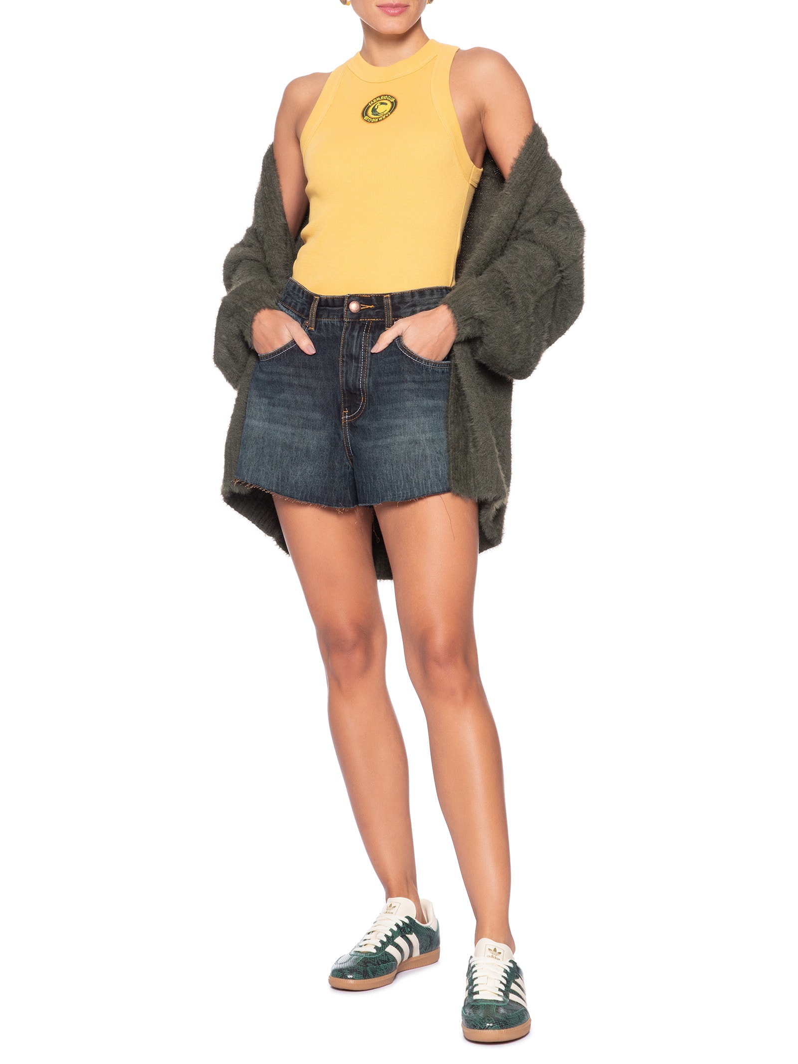 Short Feminino Jeans Evasê Azul Farm
