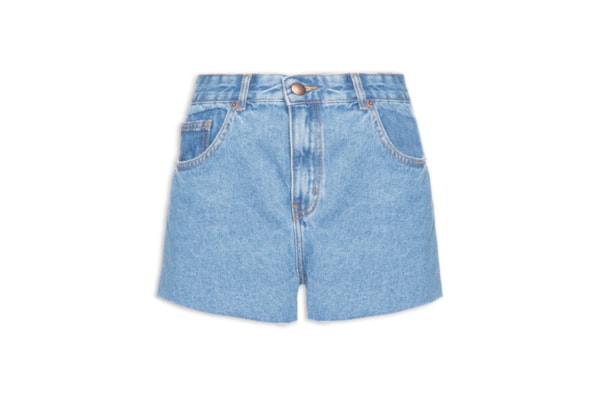 Short Feminino Jeans Evasê – Azul