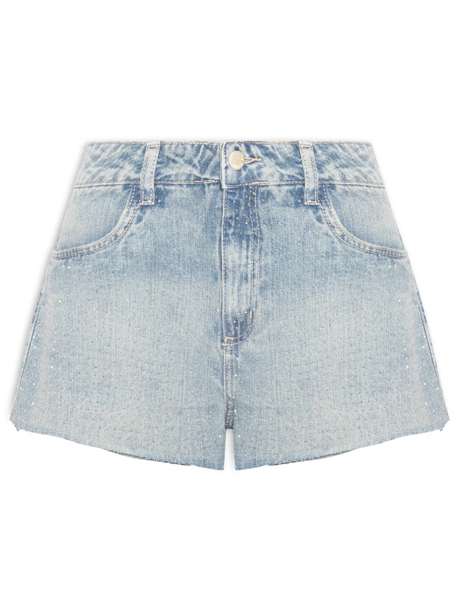 Short Feminino Jeans Flare Cintura Média Azul My Favorite