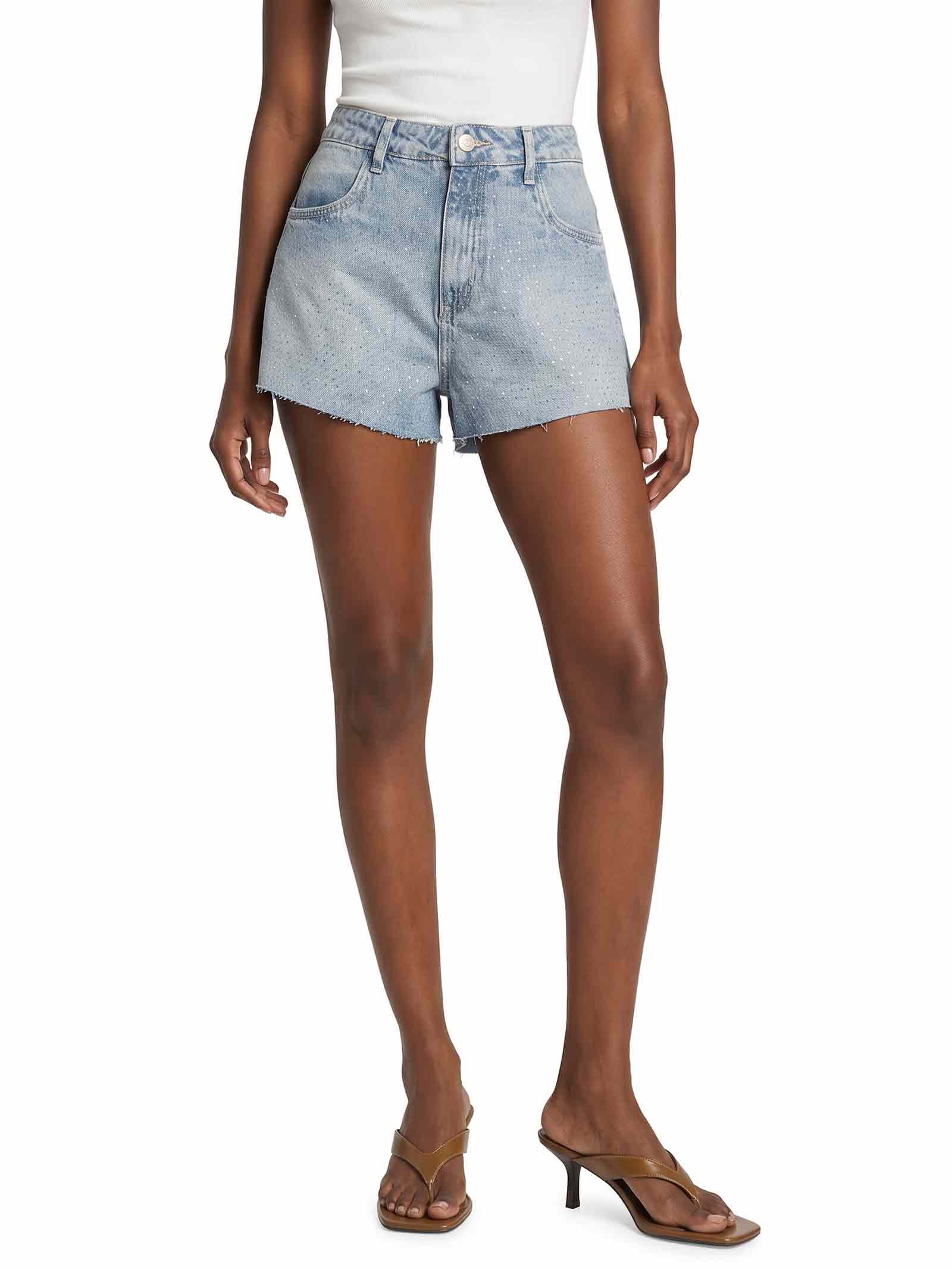 Short Feminino Jeans Flare Cintura Média Azul My Favorite